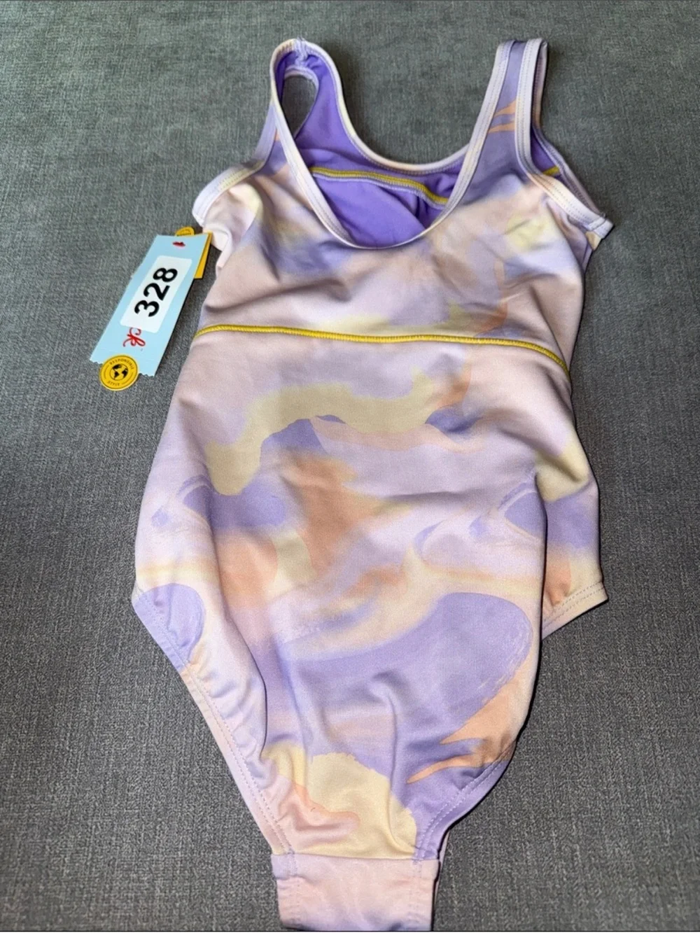 Cat & Jack Girls' Lavender Yellow Multicolor Gymnastics Leotard